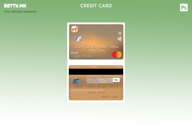 Модерен стил шаблон за златна мастер картичка Грузија Банка на Грузија